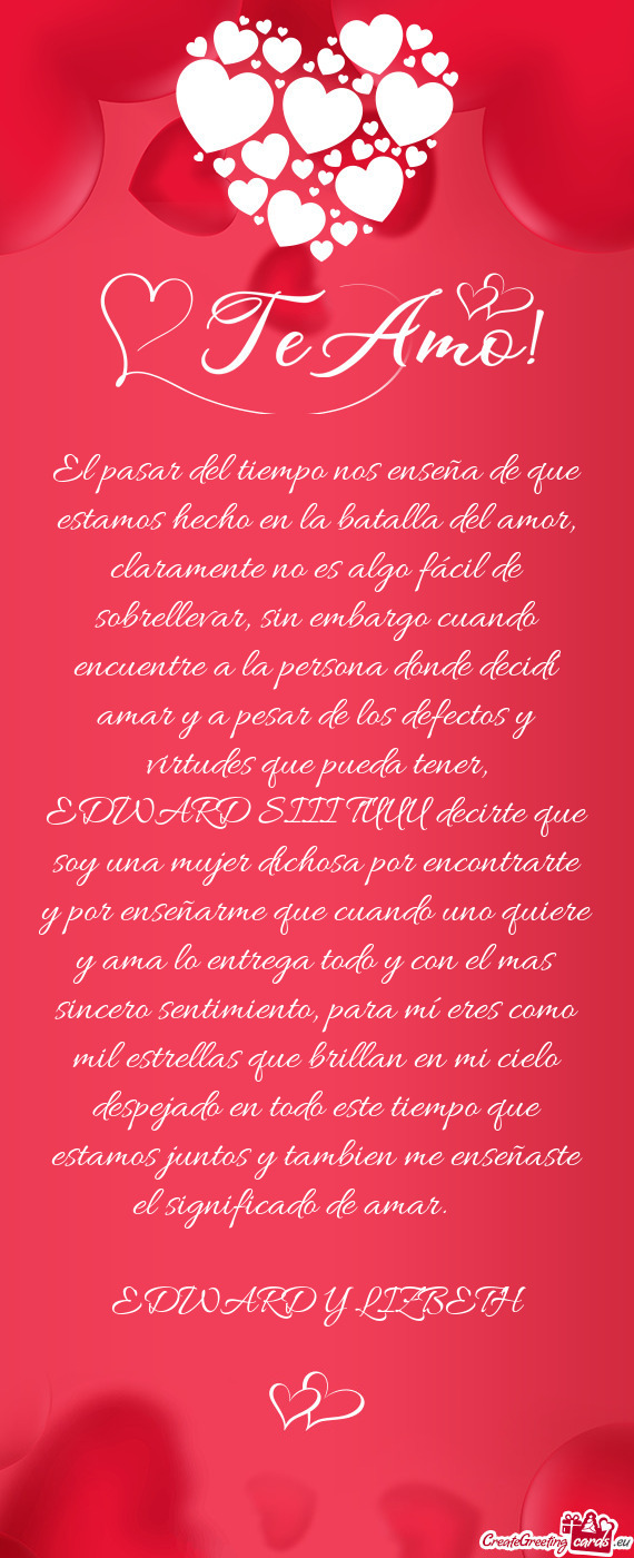 El pasar del tiempo nos enseña de que estamos hecho en la batalla del amor, claramente no es algo f