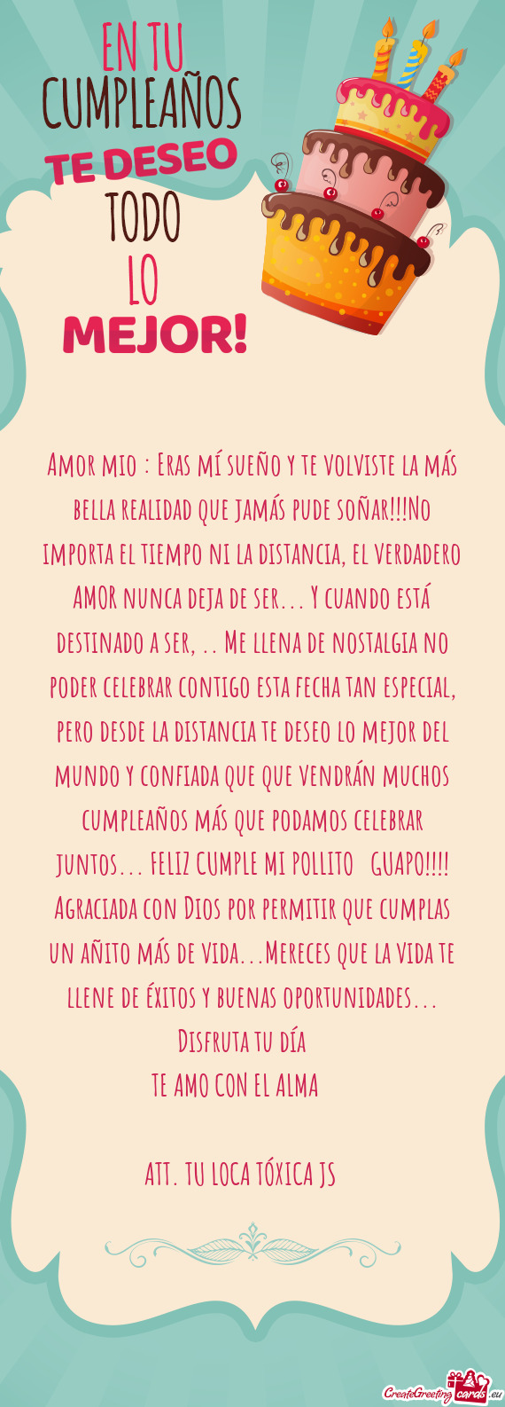 El tiempo ni la distancia, el verdadero AMOR nunca deja de ser... Y cuando está destinado a ser