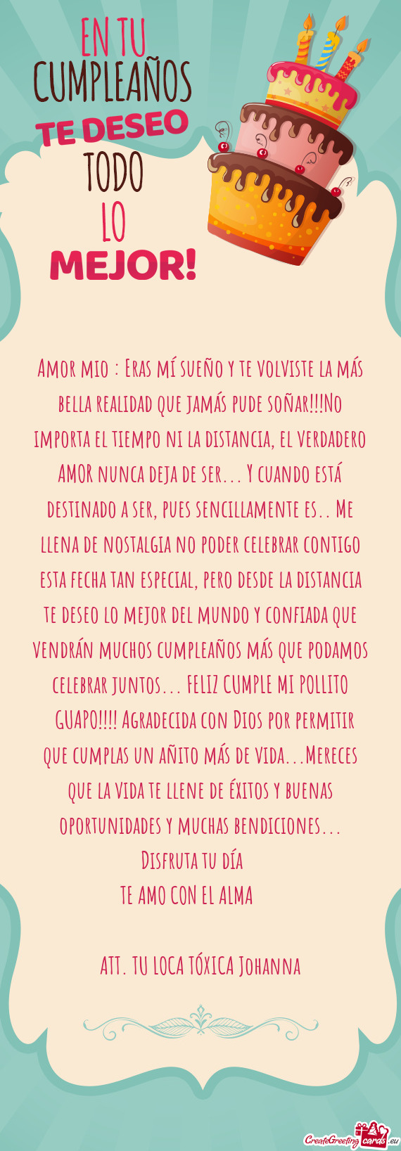 El tiempo ni la distancia, el verdadero AMOR nunca deja de ser... Y cuando está destinado a ser, pu