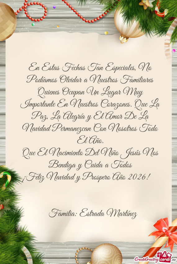 En Estas Fechas Tan Especiales, No Podíamos Olvidar a Nuestros Familiares Quienes Ocupan Un Lugar M