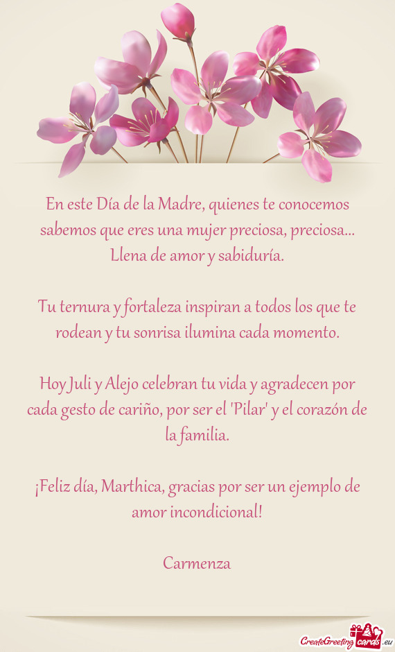 En este Día de la Madre, quienes te conocemos sabemos que eres una mujer preciosa, preciosa... Llen