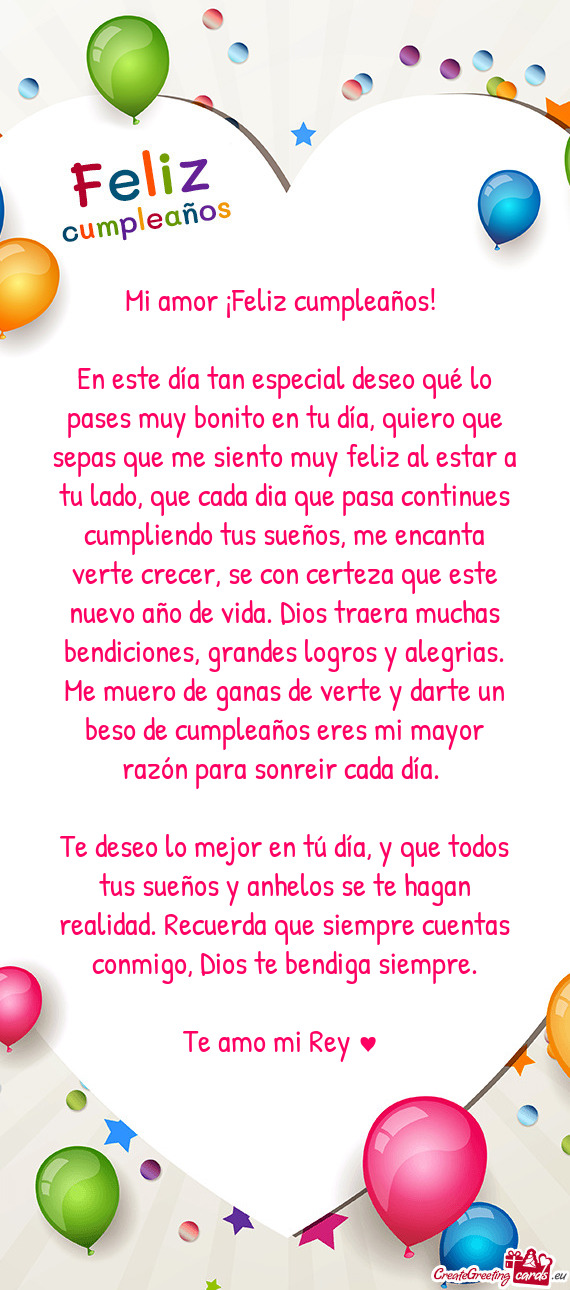 En este día tan especial deseo qué lo pases muy bonito en tu día, quiero que sepas que me siento