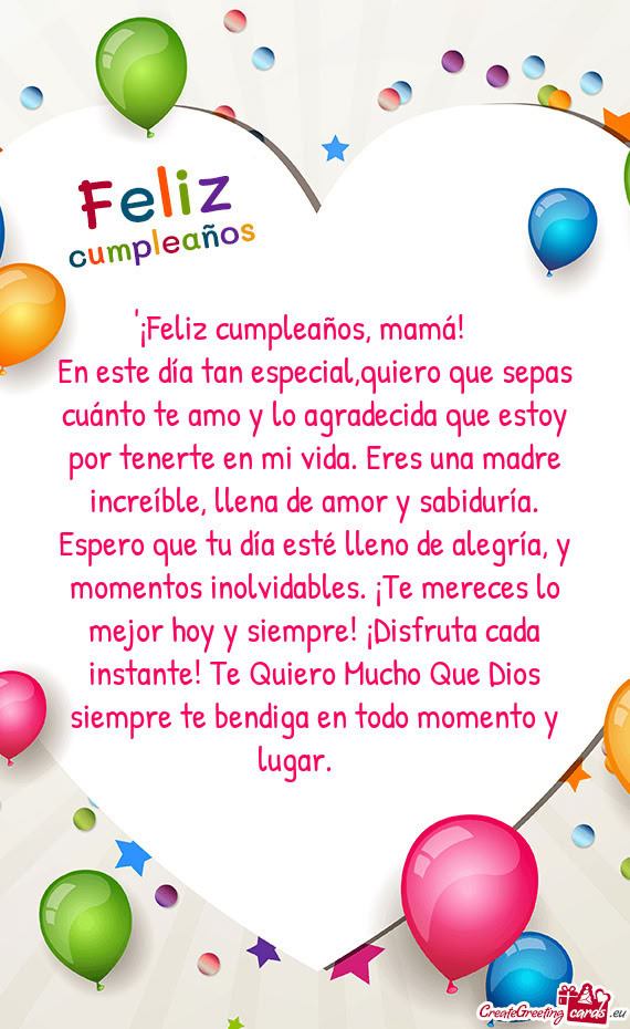 En este día tan especial,quiero que sepas cuánto te amo y lo agradecida que estoy por tenerte en m
