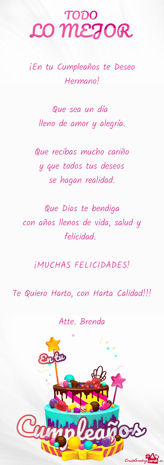¡En tu Cumpleaños te Deseo Hermano