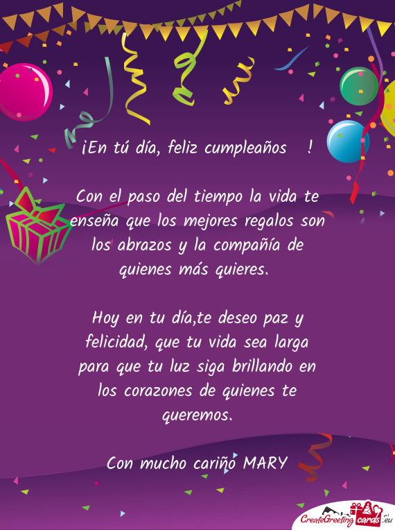 ¡En tú día, feliz cumpleaños 🎂