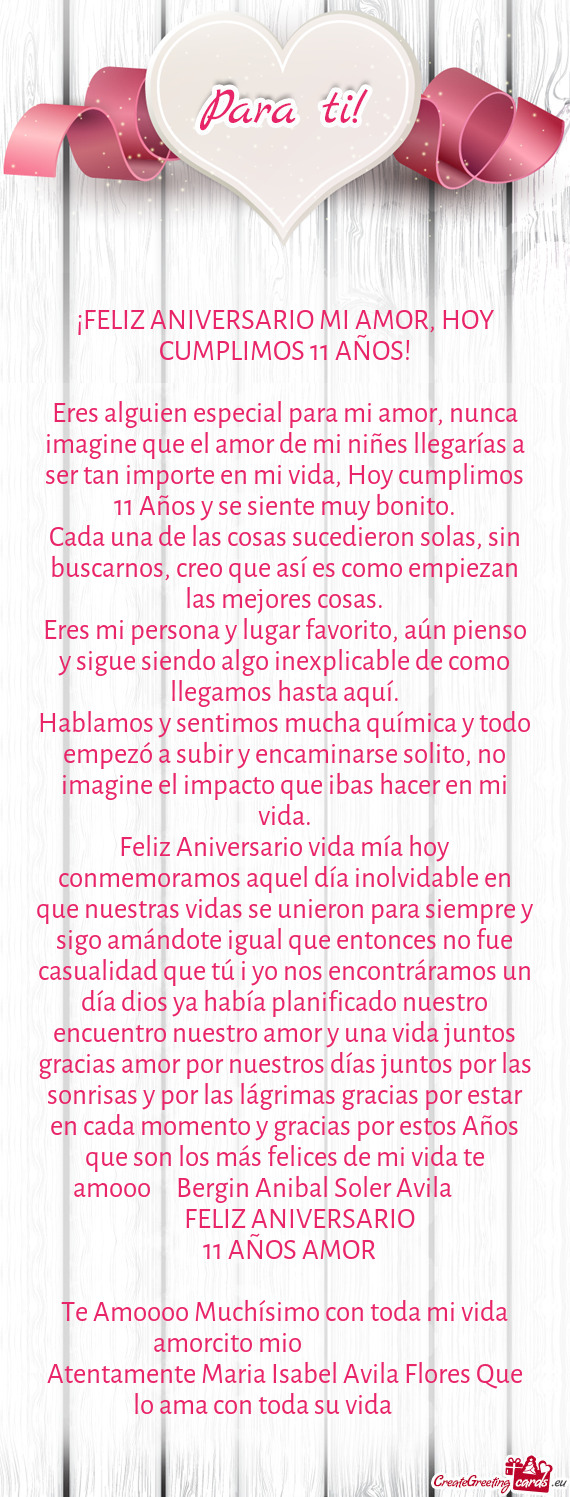 Eres alguien especial para mi amor, nunca imagine que el amor de mi niñes llegarías a ser tan impo