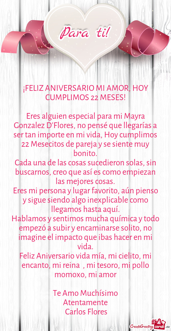 Eres alguien especial para mi Mayra Gonzalez D