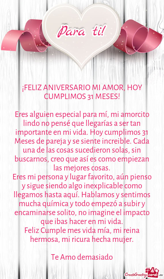 Eres alguien especial para mí, mi amorcito lindo no pensé que llegarías a ser tan importante en m