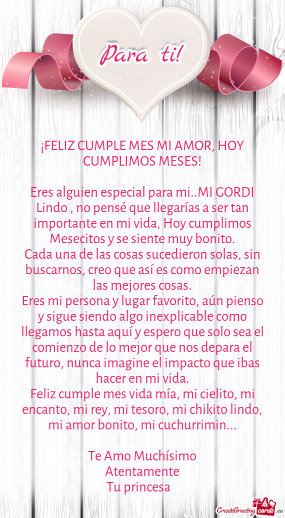 Eres alguien especial para mi..MI GORDI Lindo , no pensé que llegarías a ser tan importante en mi