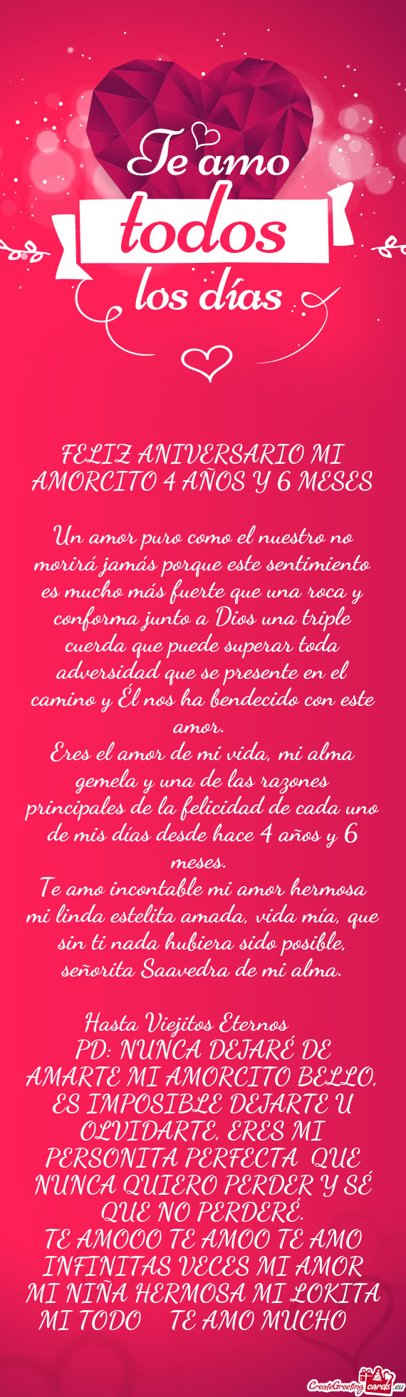 Eres el amor de mi vida, mi alma gemela y una de las razones principales de la felicidad de cada uno