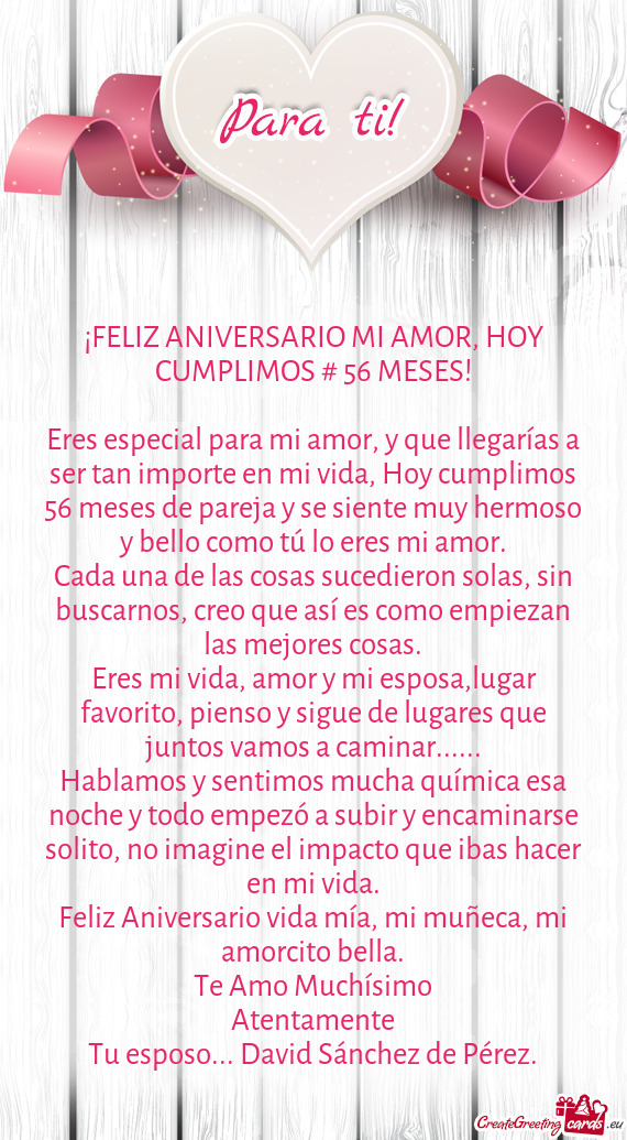 Eres especial para mi amor, y que llegarías a ser tan importe en mi vida, Hoy cumplimos 56 meses de
