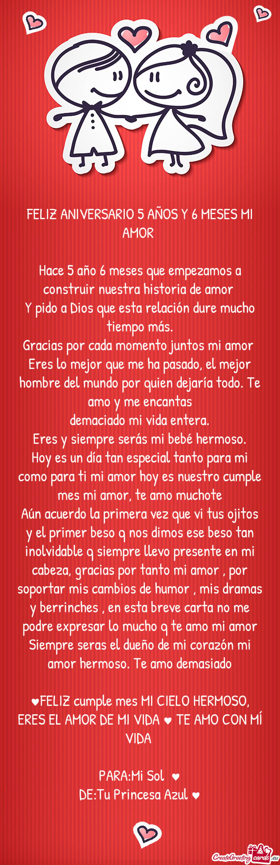 Eres lo mejor que me ha pasado, el mejor hombre del mundo por quien dejaría todo. Te amo y me encan