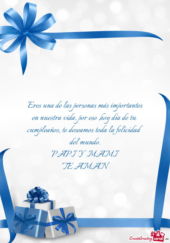 Eres una de las personas más importantes en nuestra vida, por eso ,hoy día de tu cumpleaños, te