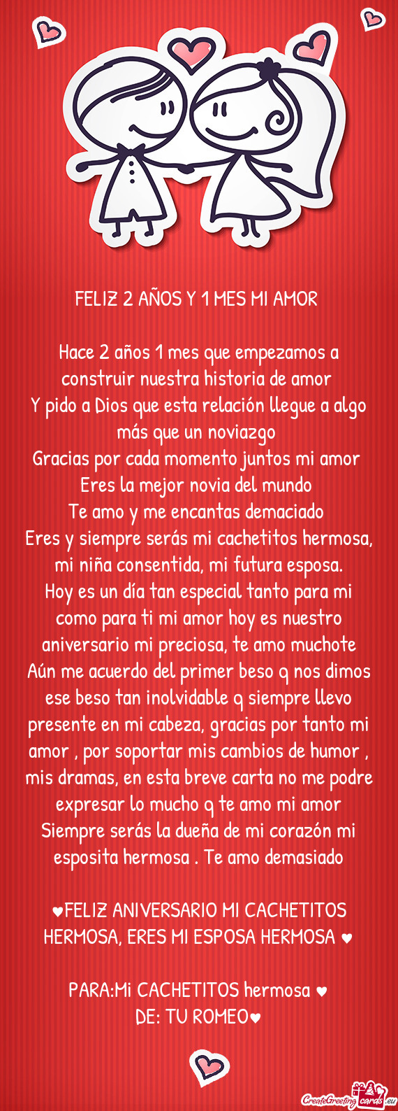 Eres y siempre serás mi cachetitos hermosa, mi niña consentida, mi futura esposa