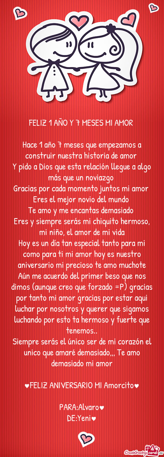 Eres y siempre serás mi chiquito hermoso, mi niño, el amor de mi vida