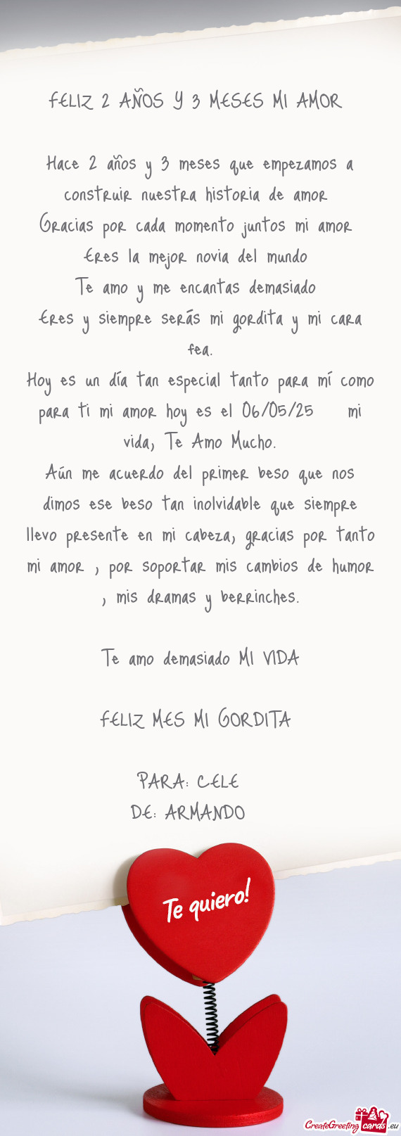 Eres y siempre serás mi gordita y mi cara fea
