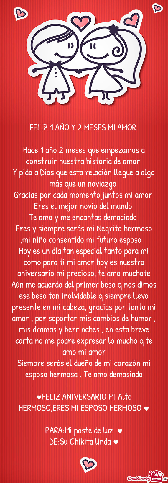 Eres y siempre serás mi Negrito hermoso ,mi niño consentido mi futuro esposo 🤫😁