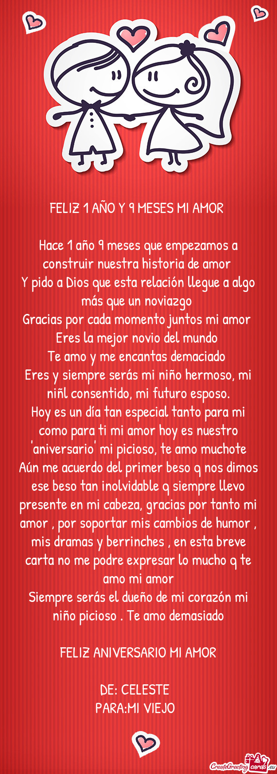 Eres y siempre serás mi niño hermoso, mi niñl consentido, mi futuro esposo