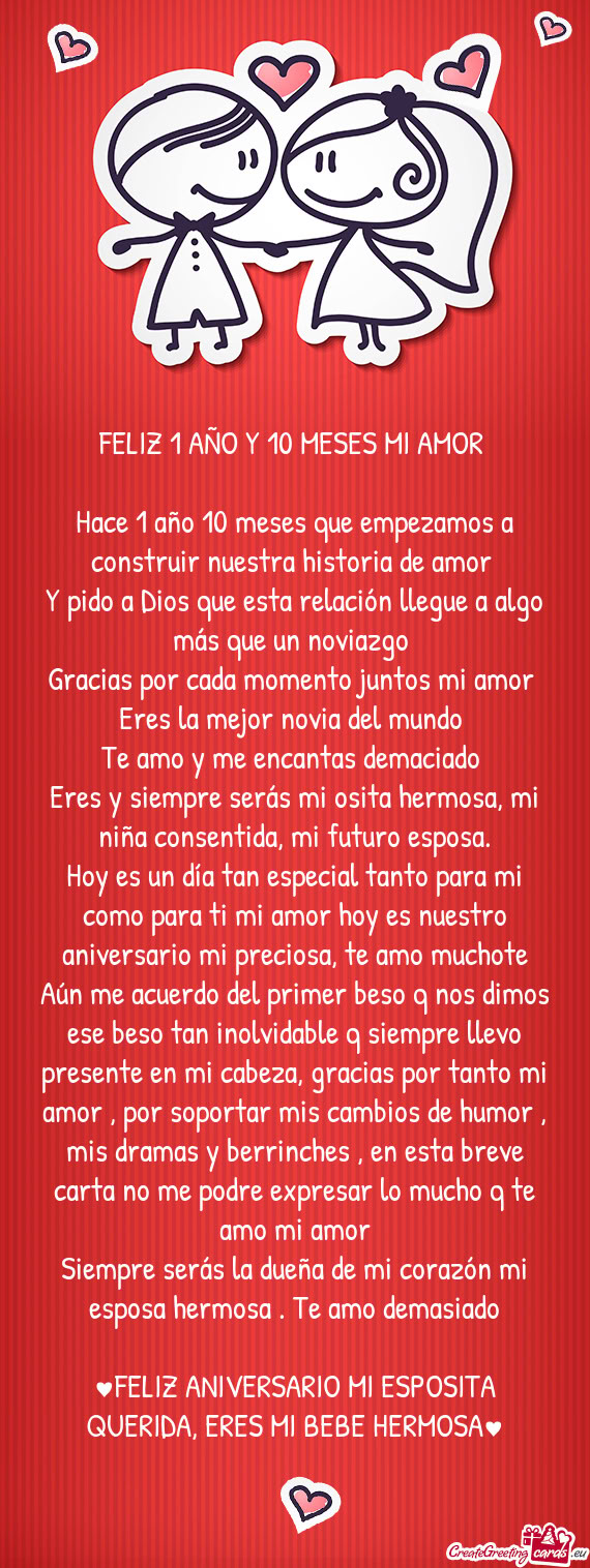 Eres y siempre serás mi osita hermosa, mi niña consentida, mi futuro esposa