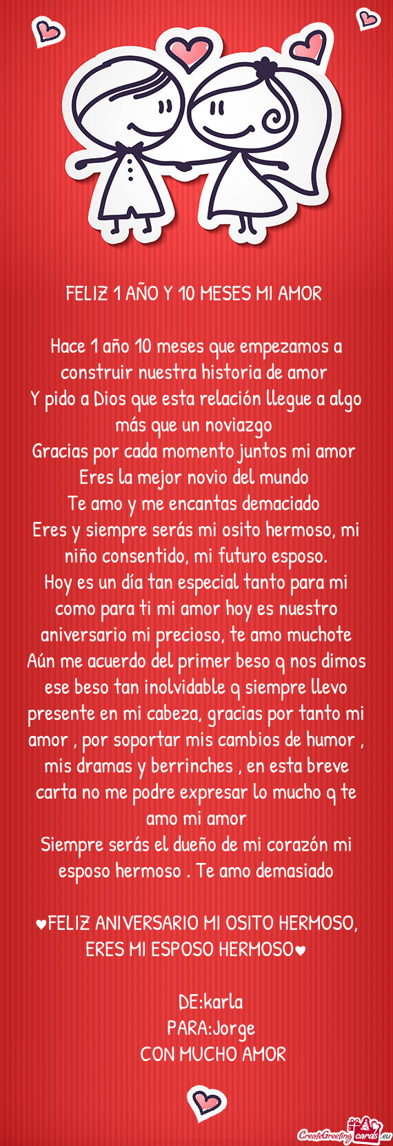 Eres y siempre serás mi osito hermoso, mi niño consentido, mi futuro esposo