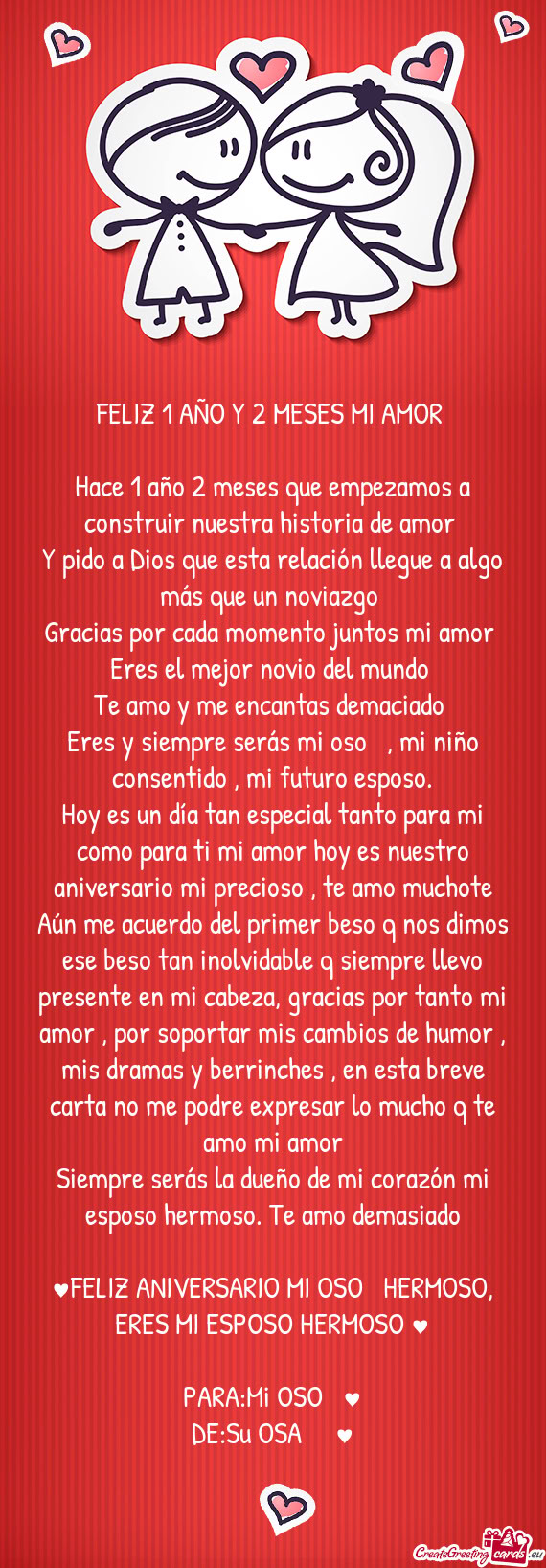 Eres y siempre serás mi oso 🐻 , mi niño consentido , mi futuro esposo