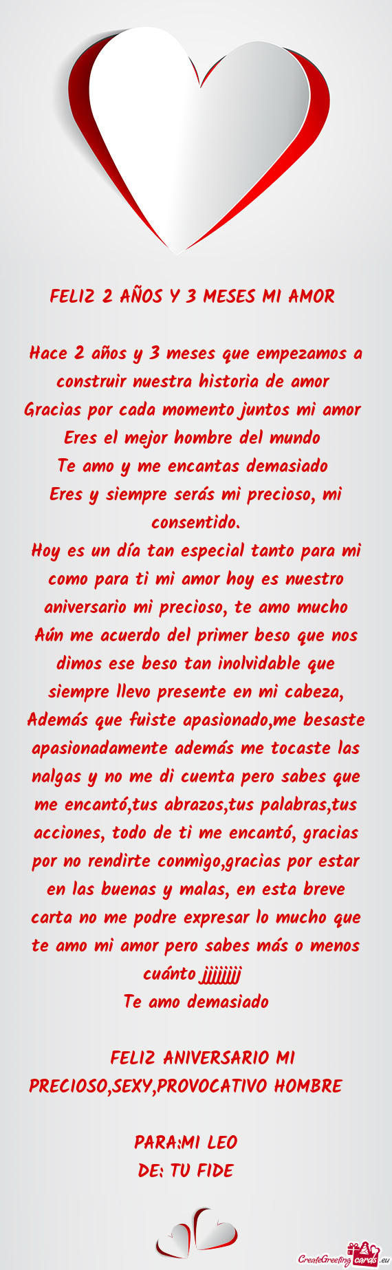 Eres y siempre serás mi precioso, mi consentido
