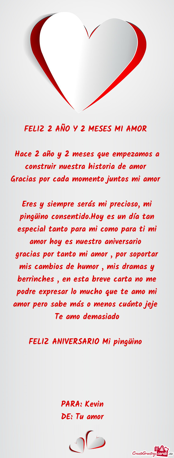 Eres y siempre serás mi precioso, mi pingüino consentido.Hoy es un día tan especial tanto para mi