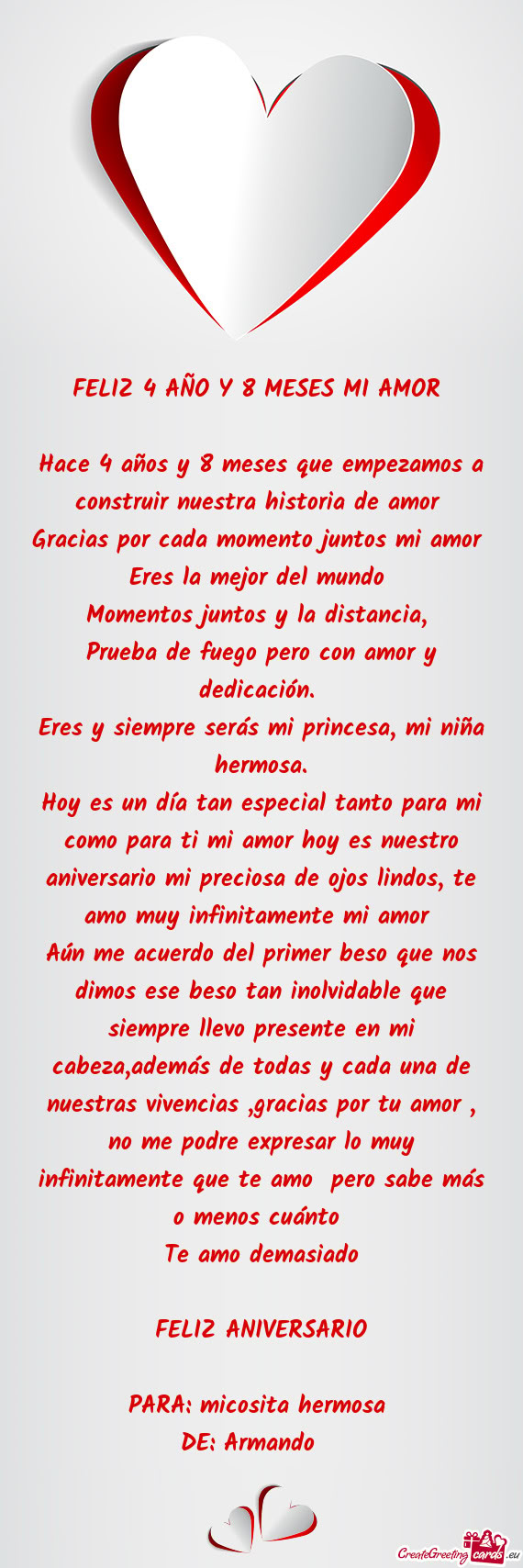 Eres y siempre serás mi princesa, mi niña hermosa