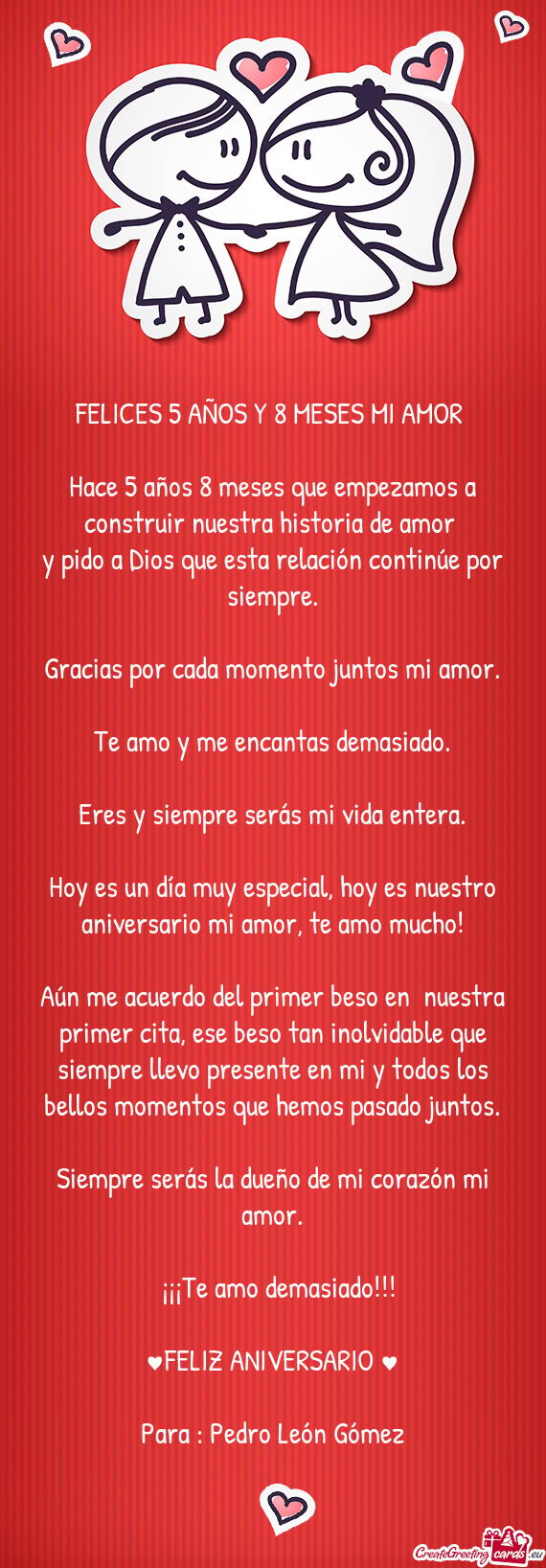 Eres y siempre serás mi vida entera