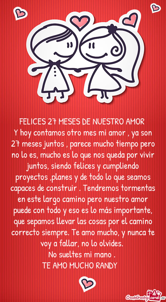 Es lo que nos queda por vivir juntos, siendo felices y cumpliendo proyectos ,planes y de todo lo que