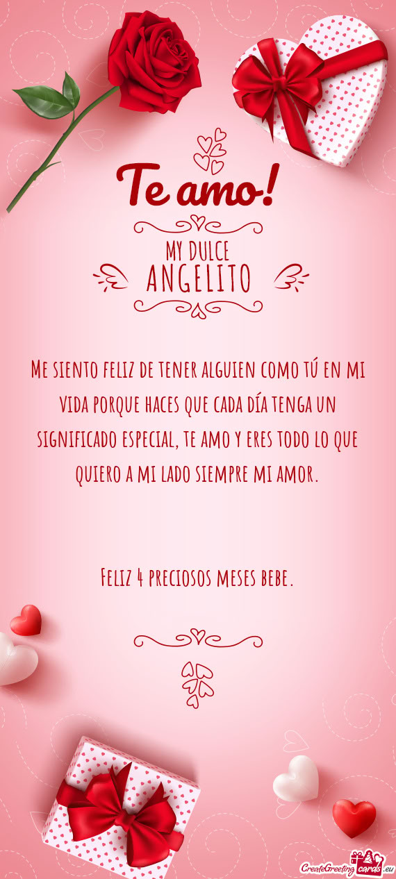 Especial, te amo y eres todo lo que quiero a mi lado siempre mi amor