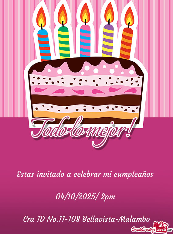 Estas invitado a celebrar mi cumpleaños