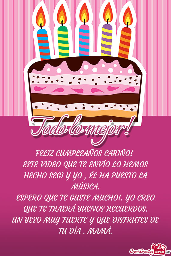 ESTE VIDEO QUE TE ENVÍO LO HEMOS HECHO SEGI Y YO , ÉL HA PUESTO LA MÚSICA