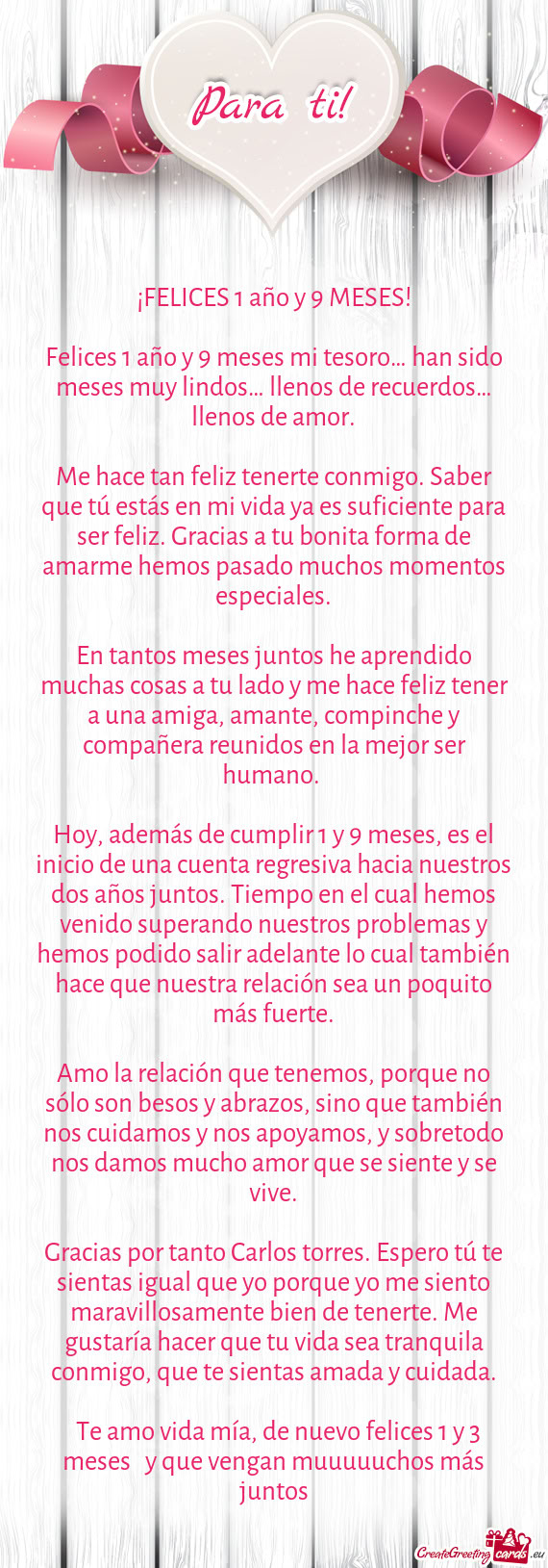 ¡FELICES 1 año y 9 MESES