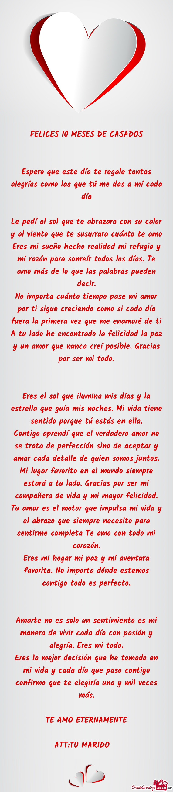 FELICES 10 MESES DE CASADOS