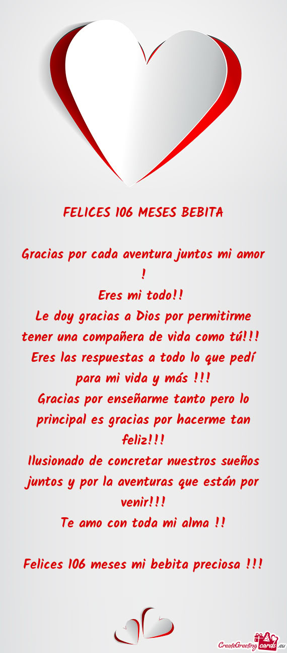 FELICES 106 MESES BEBITA