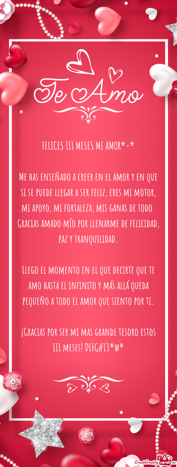 FELICES 111 MESES MI AMOR