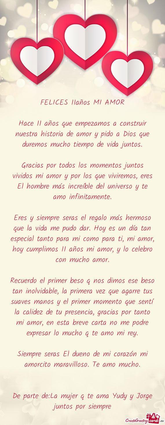 FELICES 11años MI AMOR