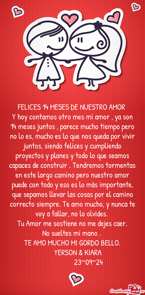 FELICES 14 MESES DE NUESTRO AMOR