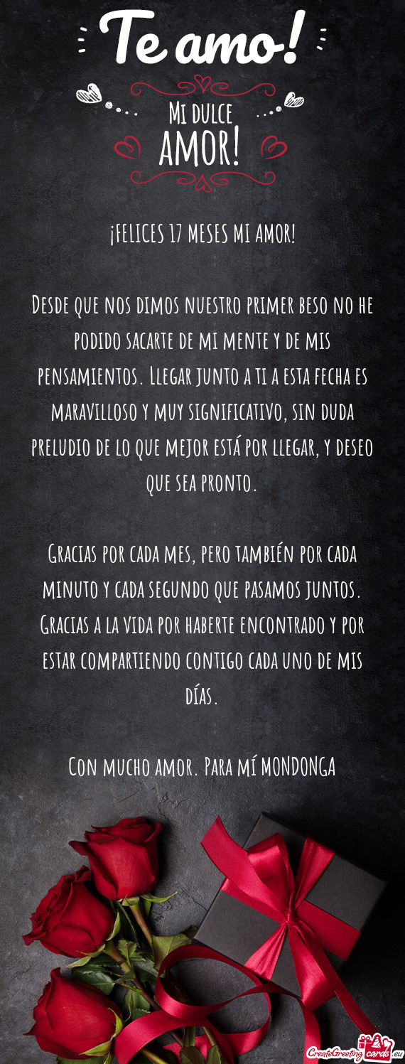 ♥¡FELICES 17 MESES MI AMOR!♥