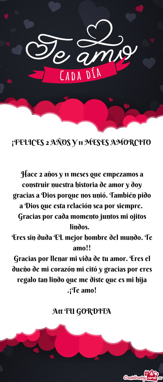 ¡FELICES 2 AÑOS Y 11 MESES AMORCITO