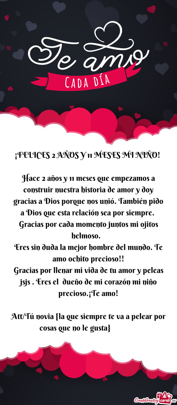 ¡FELICES 2 AÑOS Y 11 MESES MI NIÑO