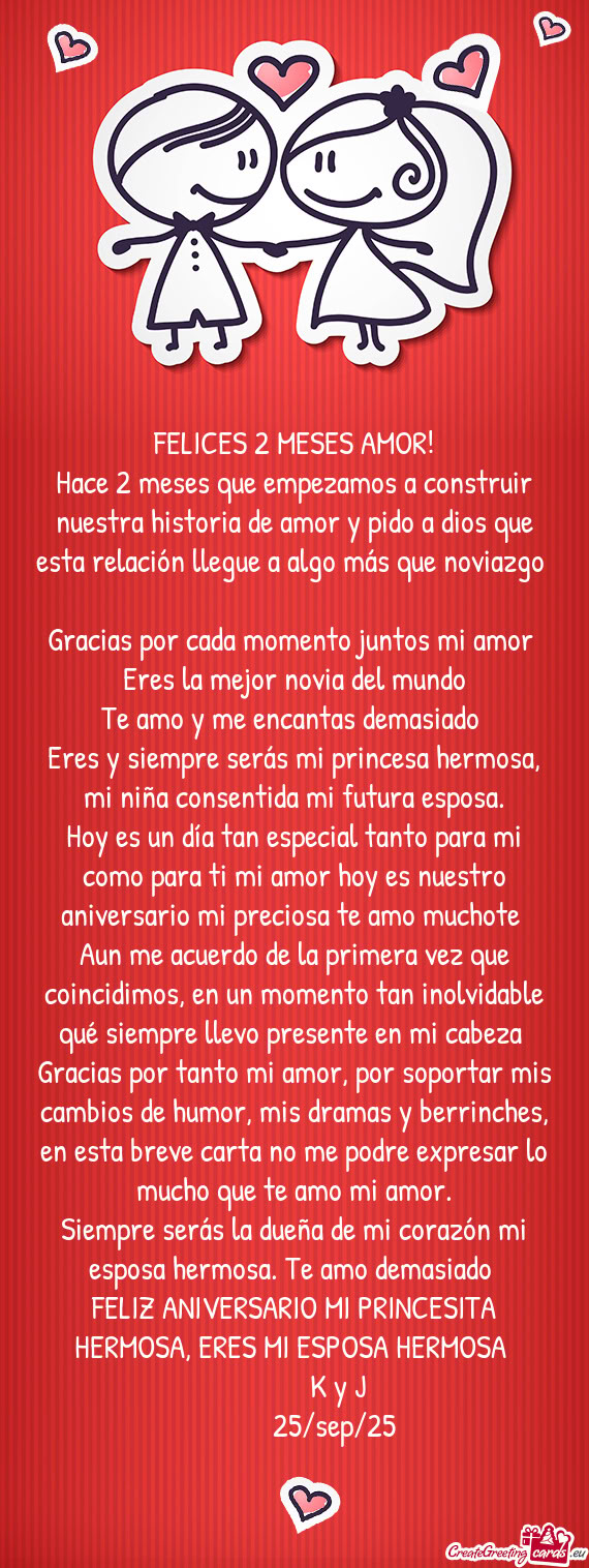 FELICES 2 MESES AMOR
