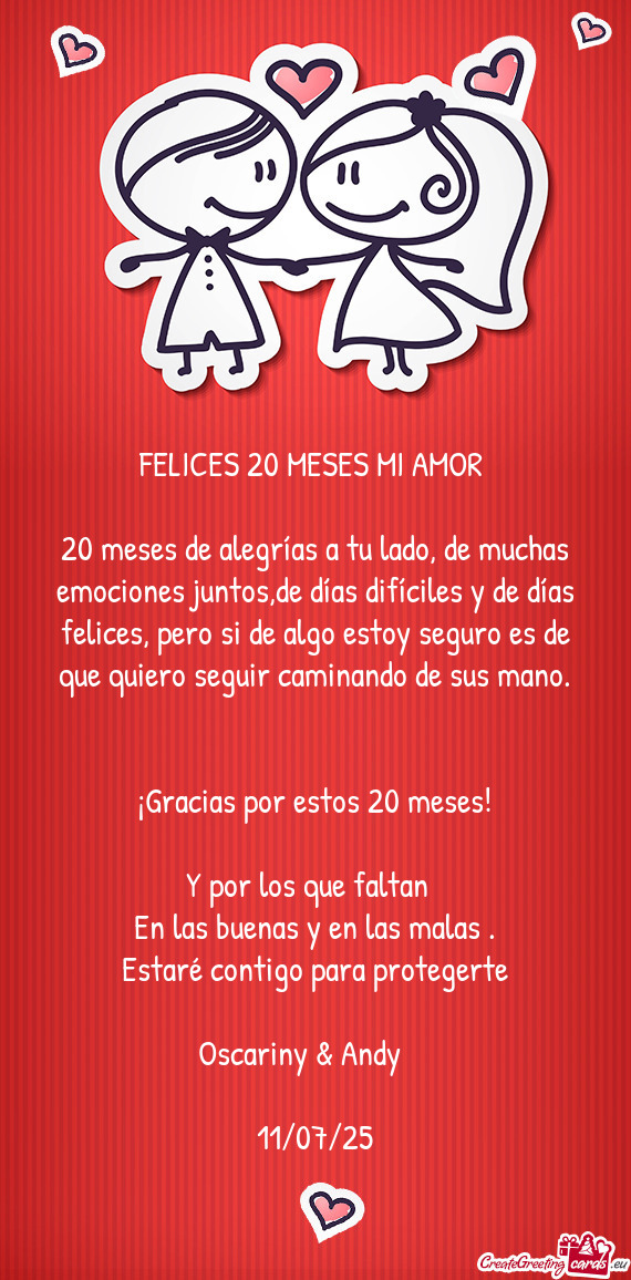 FELICES 20 MESES MI AMOR💜