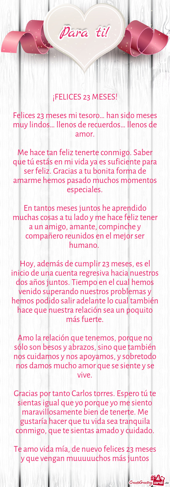 Felices 23 meses mi tesoro… han sido meses muy lindos… llenos de recuerdos… llenos de amor