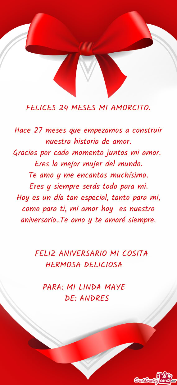 FELICES 24 MESES MI AMORCITO