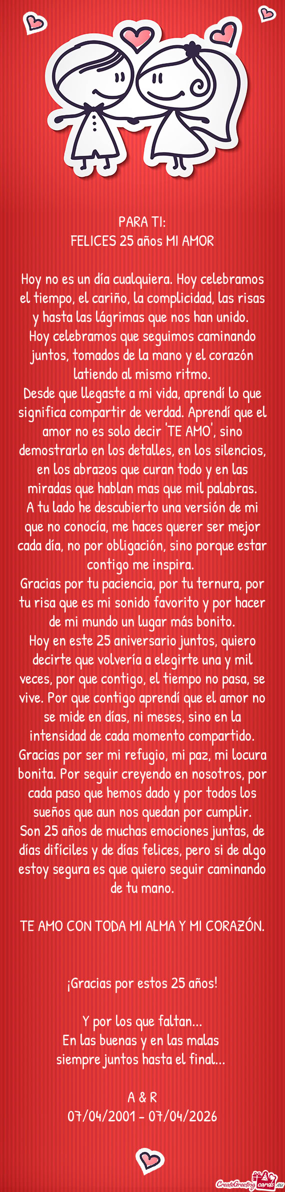 FELICES 25 años MI AMOR