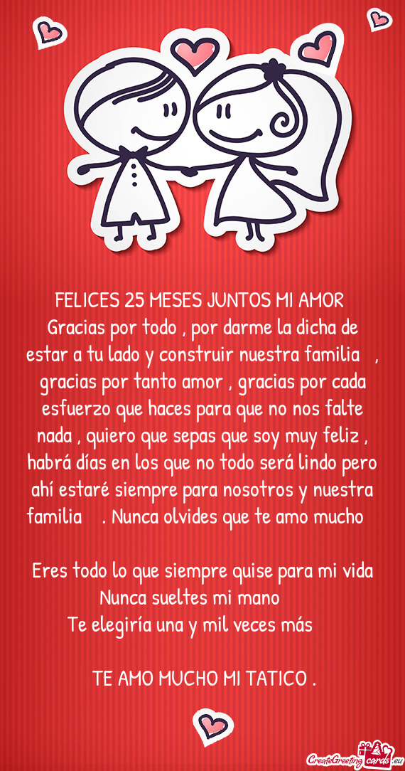 FELICES 25 MESES JUNTOS MI AMOR
