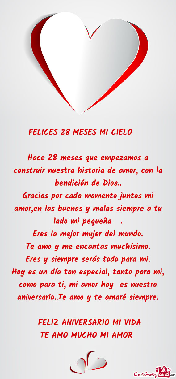 FELICES 28 MESES MI CIELO ❤️