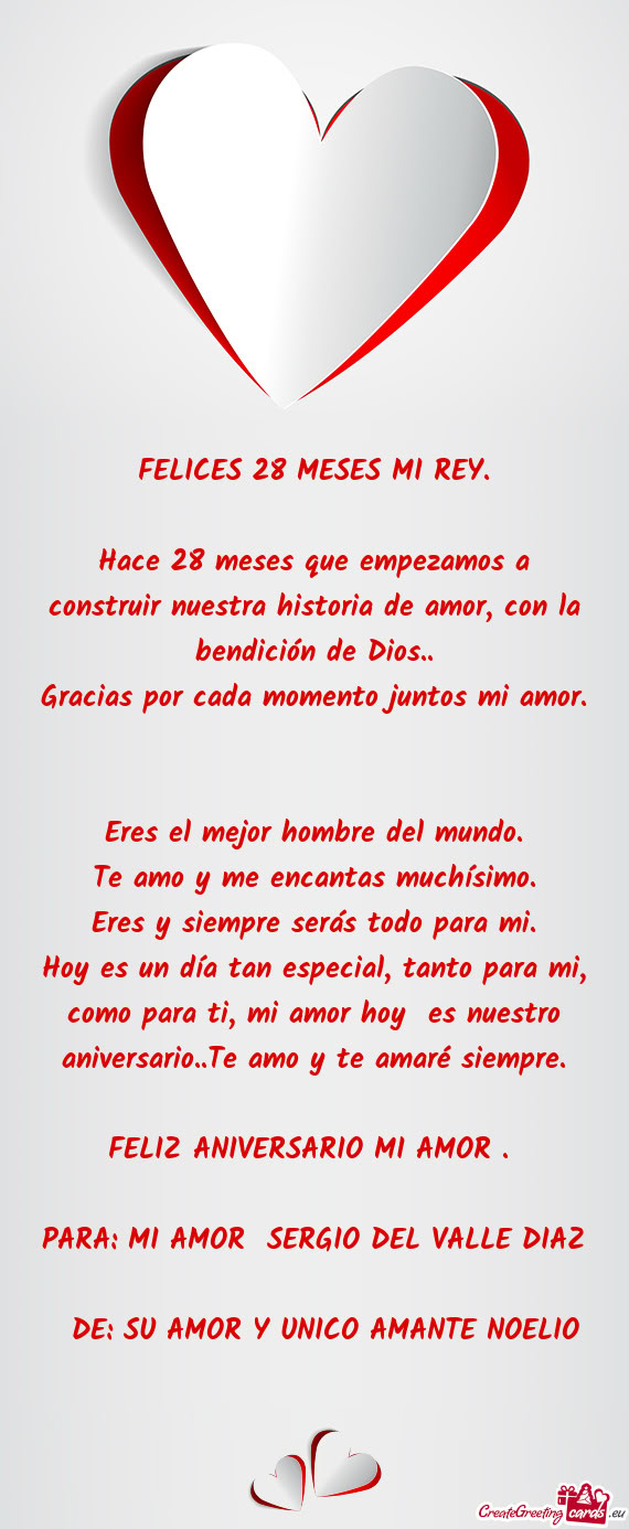 FELICES 28 MESES MI REY